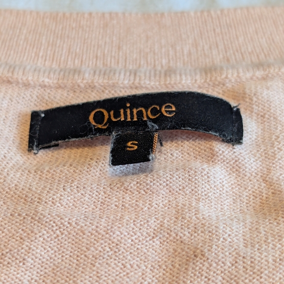 Quince V Neck Sweater Size Small Cashmere Blend Petal Pink - Picture 4 of 7